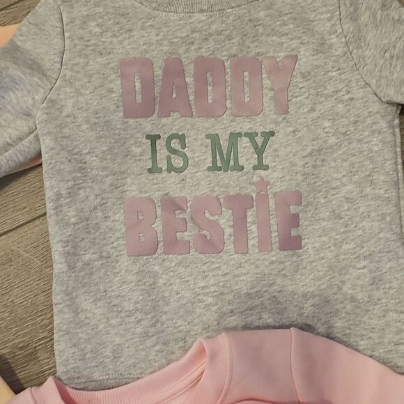 Gray and Pink Sweatshirt with Bestie Print - Picture 6 of 9